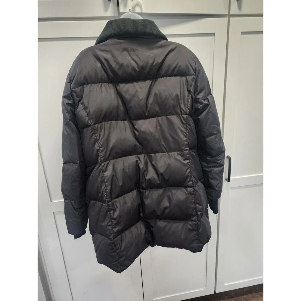 Michael Kors Women's XL Mid Lenght Black Down Puffer Coat with Ribbed Collar